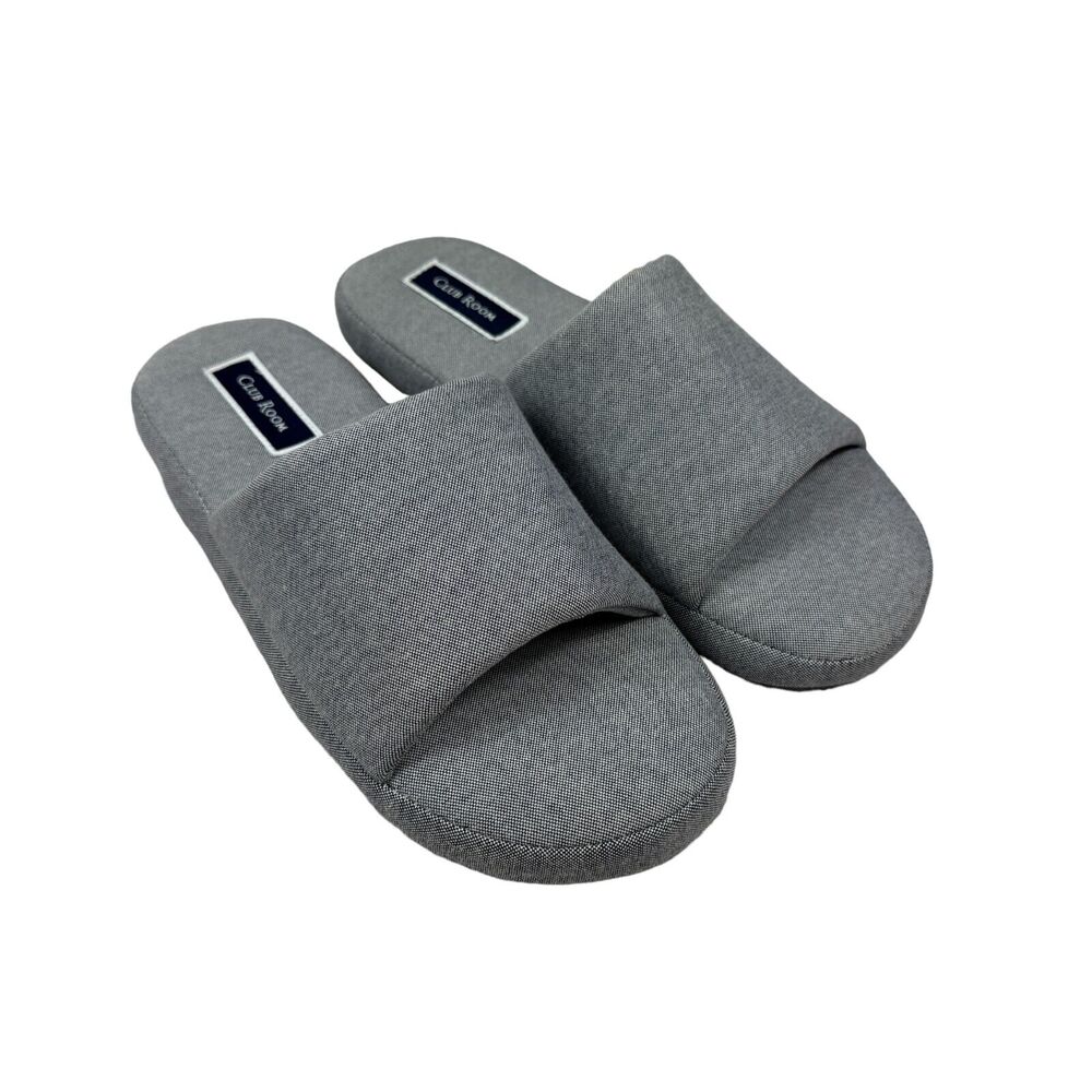 Club Room Mens Cushioned Bed Solid Slippers Slides Gray S 6-7